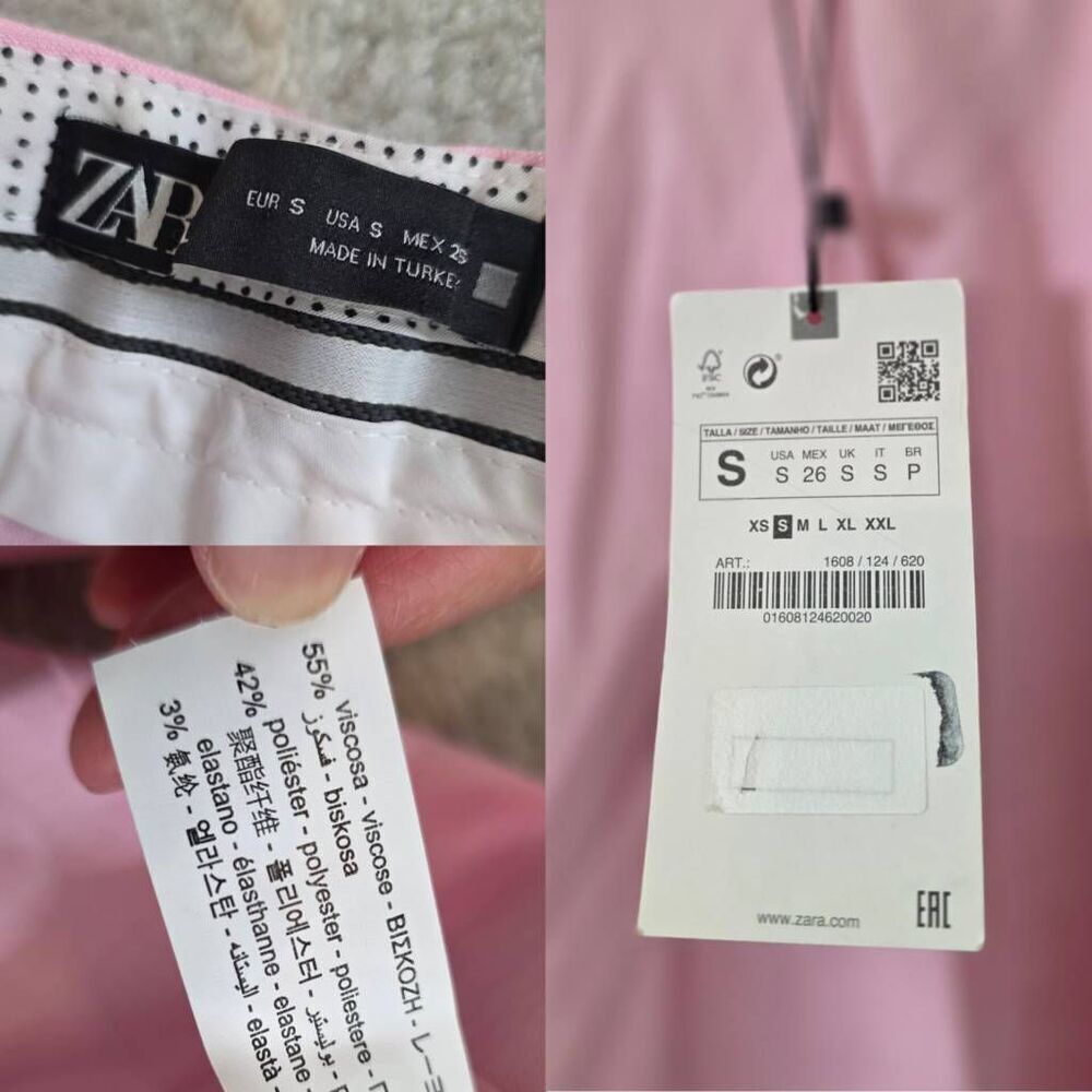 BLOGGER'S FAVE! Zara High Waisted Pants Pastel Pink NWT Size S - Picture 11 of 11